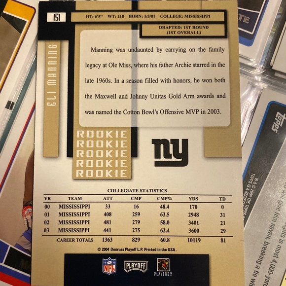 ROOKIE CARD #151 ELI MANNING - Picture 2 of 2